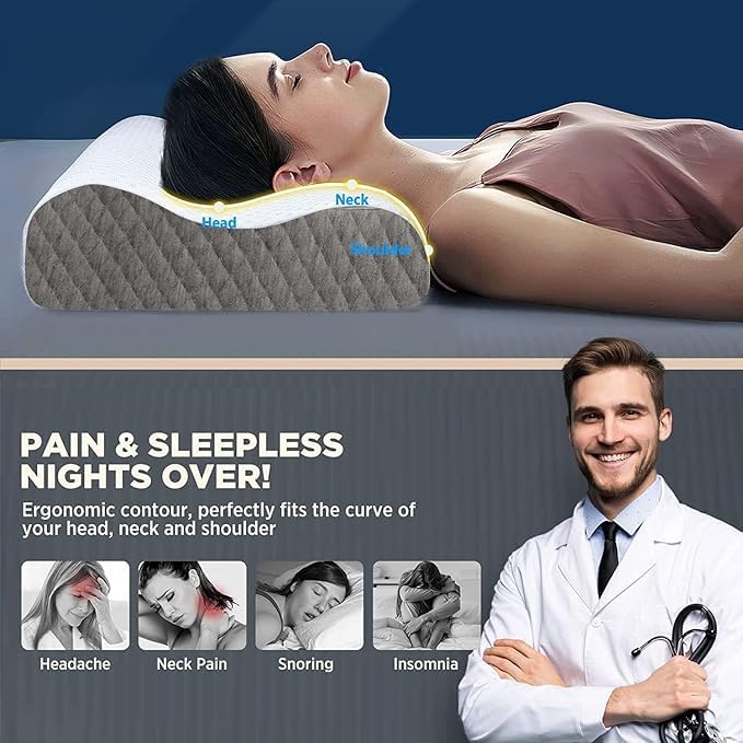 KITCHIVO™ Memory Foam Pillow, Contour