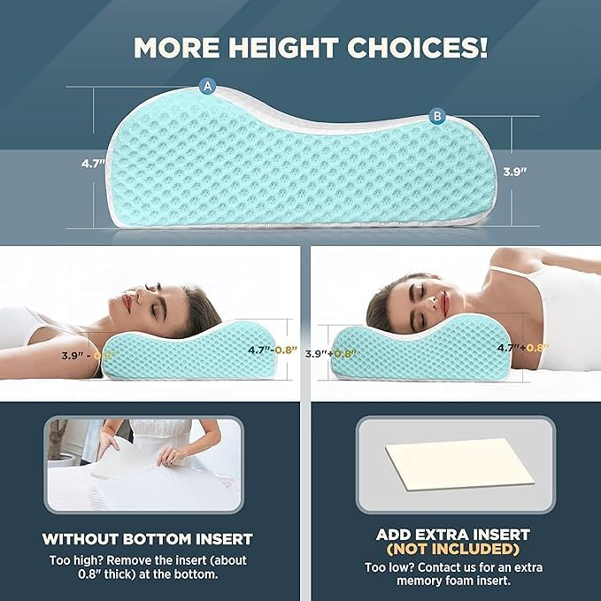KITCHIVO™ Memory Foam Pillow, Contour