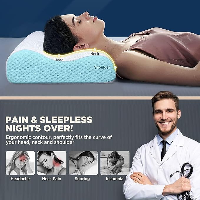 KITCHIVO™ Memory Foam Pillow, Contour