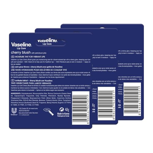 Vaseline Lip Care Cherry Blush Tinted Lip Balm Stick 4.8g (Pack of 3) - Image 3