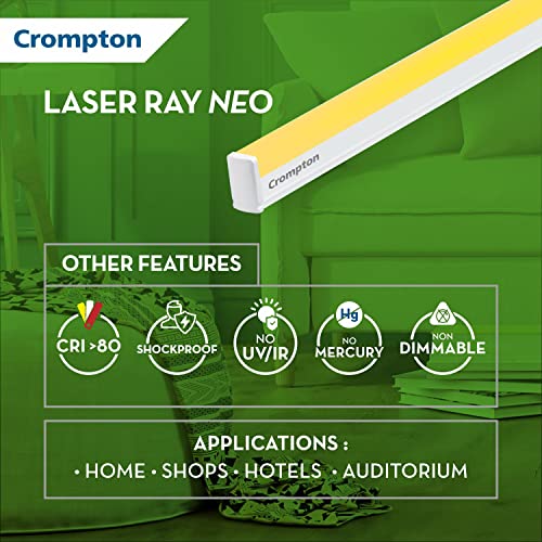 Crompton Laser Ray Neo 20W LED Batten (Warm White) - Pack of 8 - Image 4
