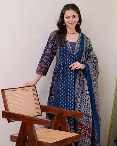 KLOSIA Women's Rayon Printed Anarkali