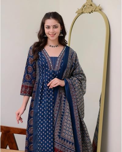 KLOSIA Women's Rayon Printed Anarkali