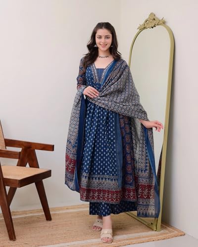 KLOSIA Women's Rayon Printed Anarkali