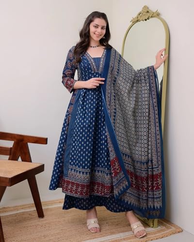 KLOSIA Women's Rayon Printed Anarkali