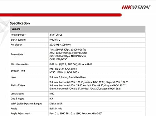 HIKVISION 2MP Outdoor Wired HD1080p