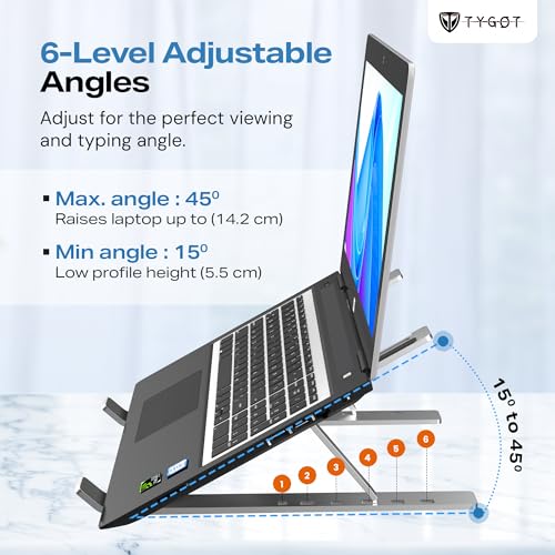 Tygot Aluminium Laptop Stand Adjustable