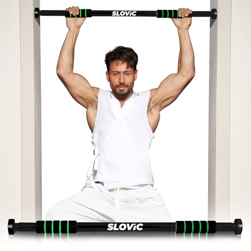 Slovic Pull up Bar for Home for Kids & Adults [100 KG] | Pull up Bar Wall Mounted with Anti-Skid Grip | No-Drill Installation Pull-up Bars for Home Workout | Gym Equipment for Home Workout (62-100 CM)