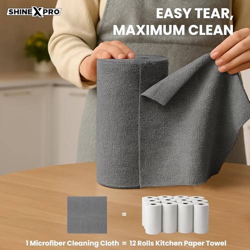 ShineXPro Microfiber Cleaning Cloth Roll