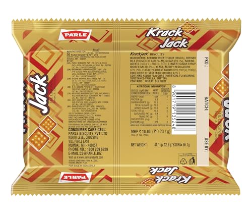 Parle Krack Jack Biscuit, 69.3g/44.1g/56.7(Weight May Vary) - Image 3
