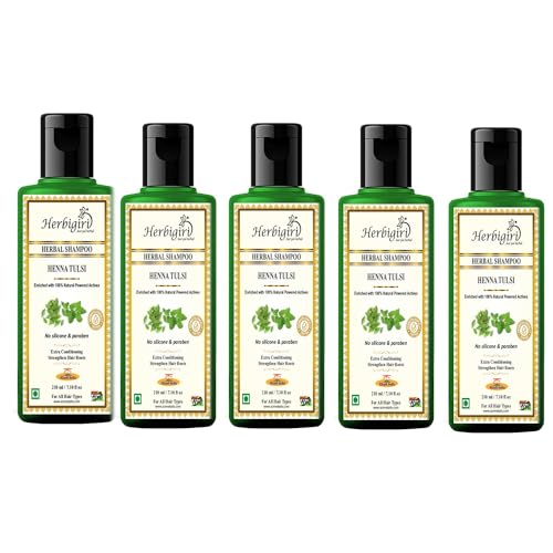Khadi Natural Herbal Henna & Tulsi Shampoo 1050 Ml,1 Count
