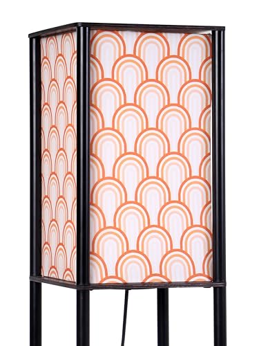 Crosscut Furniture Tower Floor Lamp with Printed Shade (Happy Hills) - Image 3