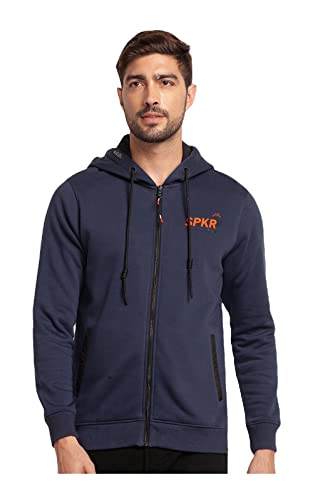 Spykar Men's Cotton Hooded Sweatshirt (MSS02BBLW169)