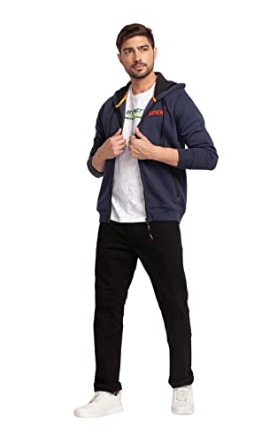 Spykar Men's Cotton Hooded Sweatshirt (MSS02BBLW169) - Image 4