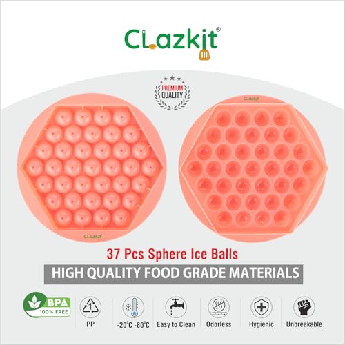 Clazkit Hexagon Ice Cube Tray