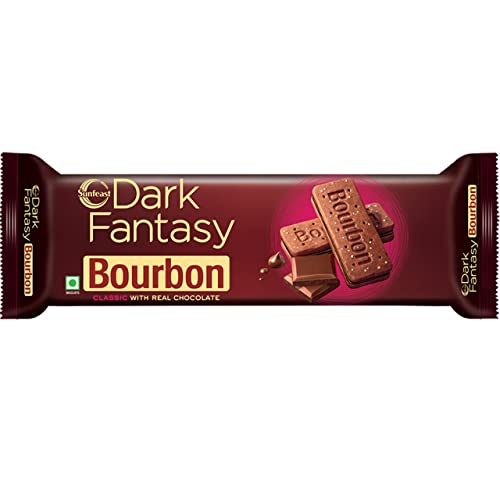 Sunfeast Dark Fantasy Bourbon, Classic Biscuit Made With Real Chocolate, 108g