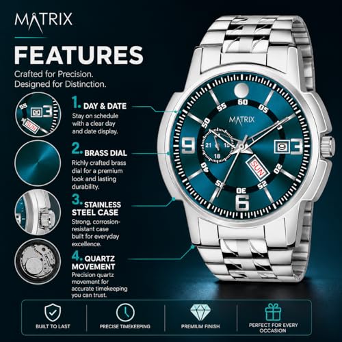 Matrix Black, Blue, White Dial