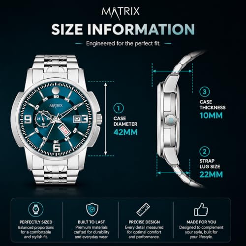 Matrix Black, Blue, White Dial