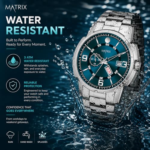 Matrix Black, Blue, White Dial