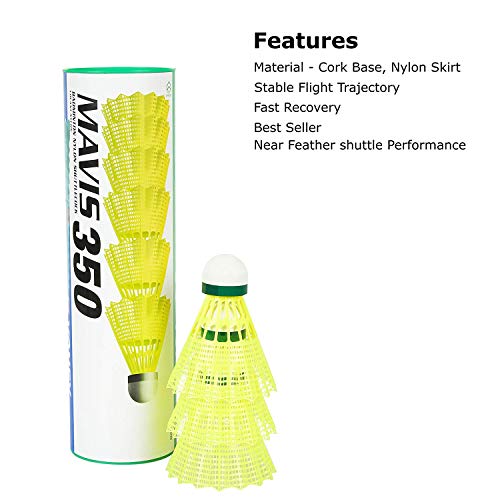 Yonex Mavis 350 Green Cap Nylon Shuttlecock (Yellow) - Image 3