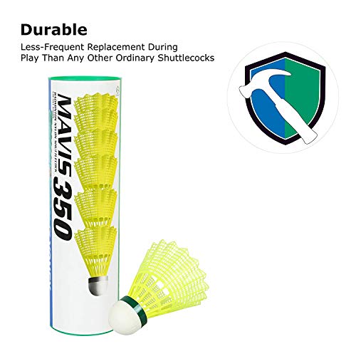 Yonex Mavis 350 Green Cap Nylon Shuttlecock (Yellow) - Image 5