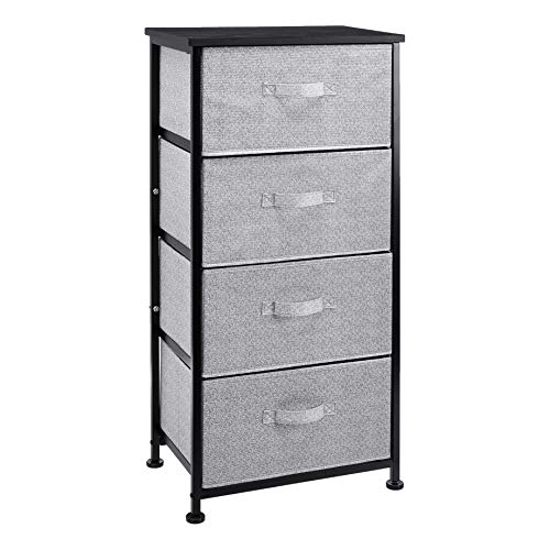 amazon basics Fabric 4-Drawer Storage Organizer Unit for Closet, Black, 28.5 x 41 x 21.08 cm