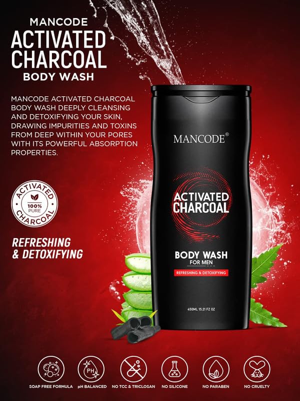 Mancode Activated Charcoal Body Wash