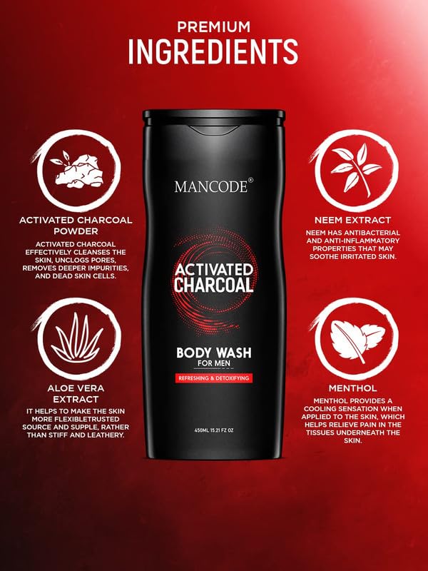 Mancode Activated Charcoal Body Wash