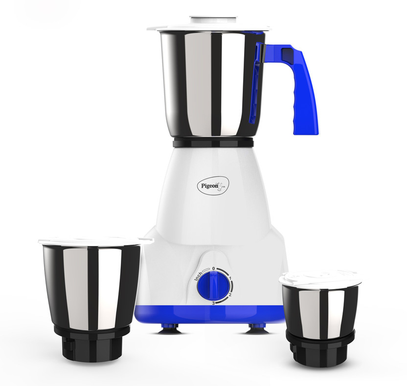 Pigeon 12485-M 500 W Mixer Grinder (Gusto | 3 Jars | White)