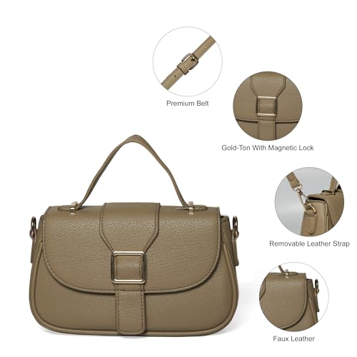 Faux Leather Satchel Handbag