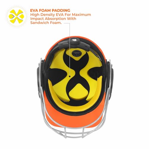 DSC Avenger Pro 2.0 Cricket Helmet Size: Medium (Orange) - Image 2