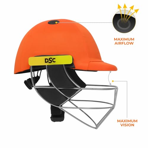 DSC Avenger Pro 2.0 Cricket Helmet Size: Medium (Orange) - Image 3