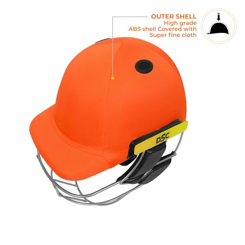 DSC Avenger Pro 2.0 Cricket Helmet Size: Medium (Orange) - Image 6