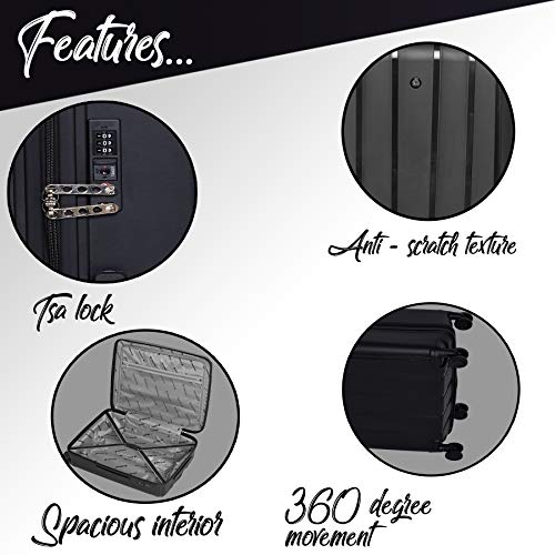 GAMME Ivory Polypropylene 55CM Black Hard Side Suitcase - Image 7