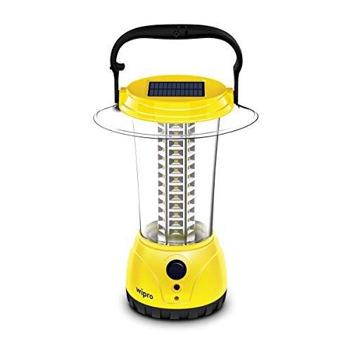 Wipro Coral Plus Rechargeable Solar LED Lantern (Pack of 1, Yellow) - Image 3