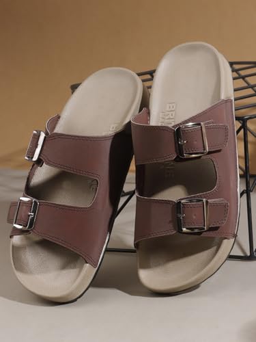 Sukun mens Sukun Slb_10 Men’s Stylish Dual-strap Buckle Sandals Sandal - Image 3