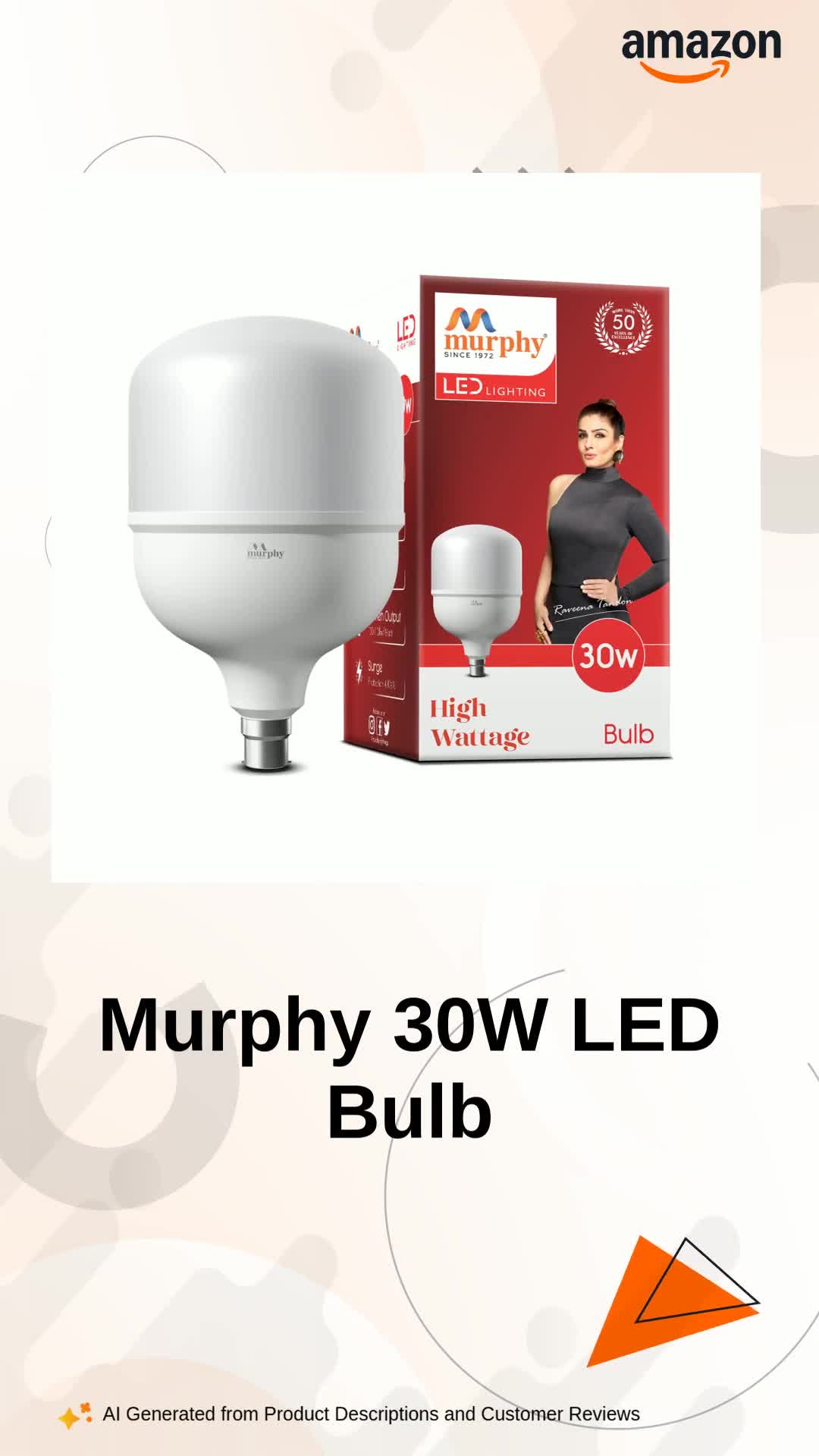 Murphy 30W B22D Led Bulb (Warm White) - Image 2