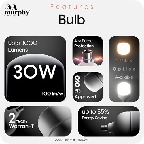 Murphy 30W B22D Led Bulb (Warm White) - Image 4