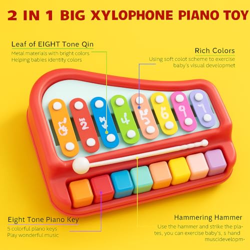 8-Key Xylophone Piano for Kids