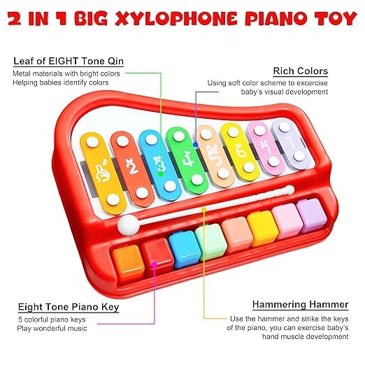8-Key Xylophone Piano for Kids