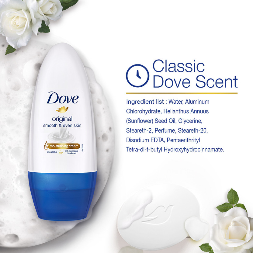 DOVE Original Deodorant Roll-on - For Women (100 ml, Pack of 2) - Image 3
