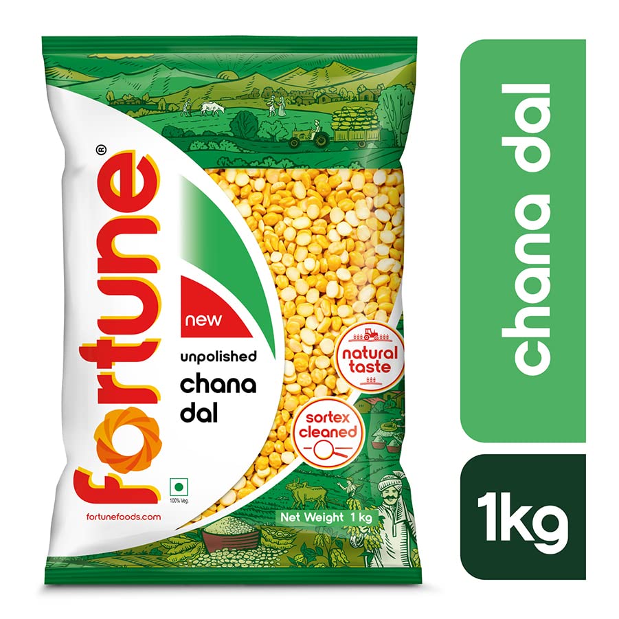 Fortune Chana dal, 1 kg, Unpolished and Sortex cleaned - Image 3