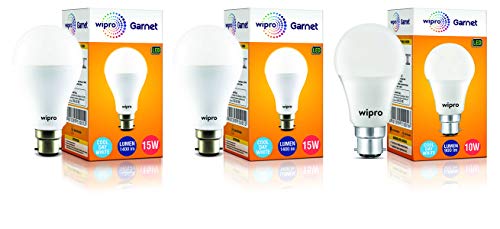 wipro B22D Led White Bulb, (N15001 + N15001 + N11001)