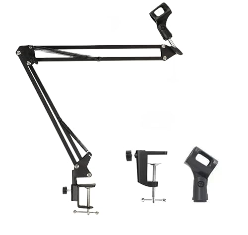 Powerpak NB-35 Microphone Stand with Suspension Boom Scissor Arm Stand, Black