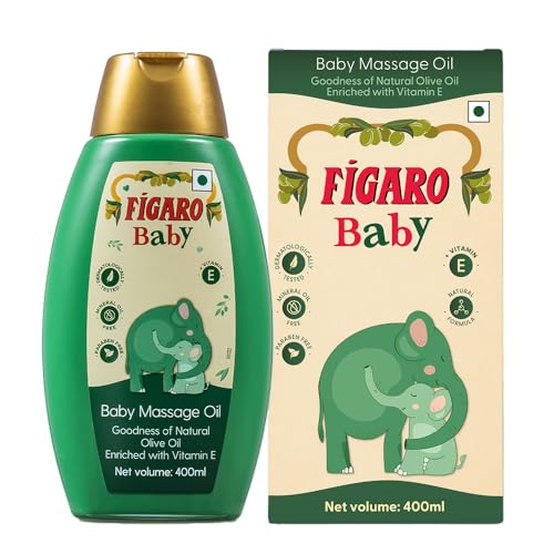 Figaro Baby Massage Oil with Goodness of Natural Olive oil enriched with vitamin E, Dermatologically tested, 400 ml