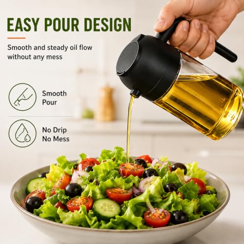 2-in-1 500ml Glass Oil Dispenser
