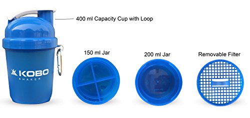 Kobo Shaker Sipper Bottle 400 ml with 2 Compartment (Imported) - Image 5