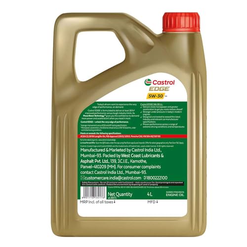 Castrol Edge 5W-30 LL Full Synthetic Engine Oil (4L) for Cars - Image 2