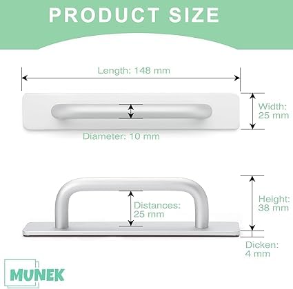 3-Pack No Drill Door Handles,Cabinet
