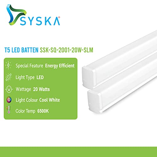 SYSKA SQ2001-20W-SLM 20Watt Slim T5 LED Tubelight (Pack of 3, White) - Image 5